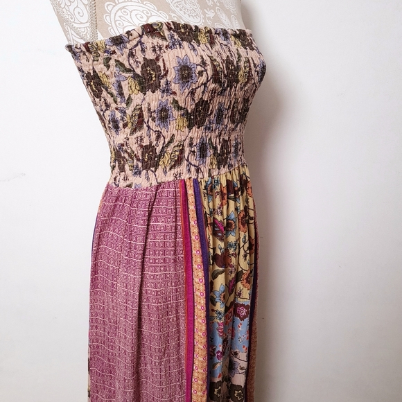 Raga Printed Strapless Maxi Tube Dress Boho Multi Floral Women's Size L - Picture 8 of 16